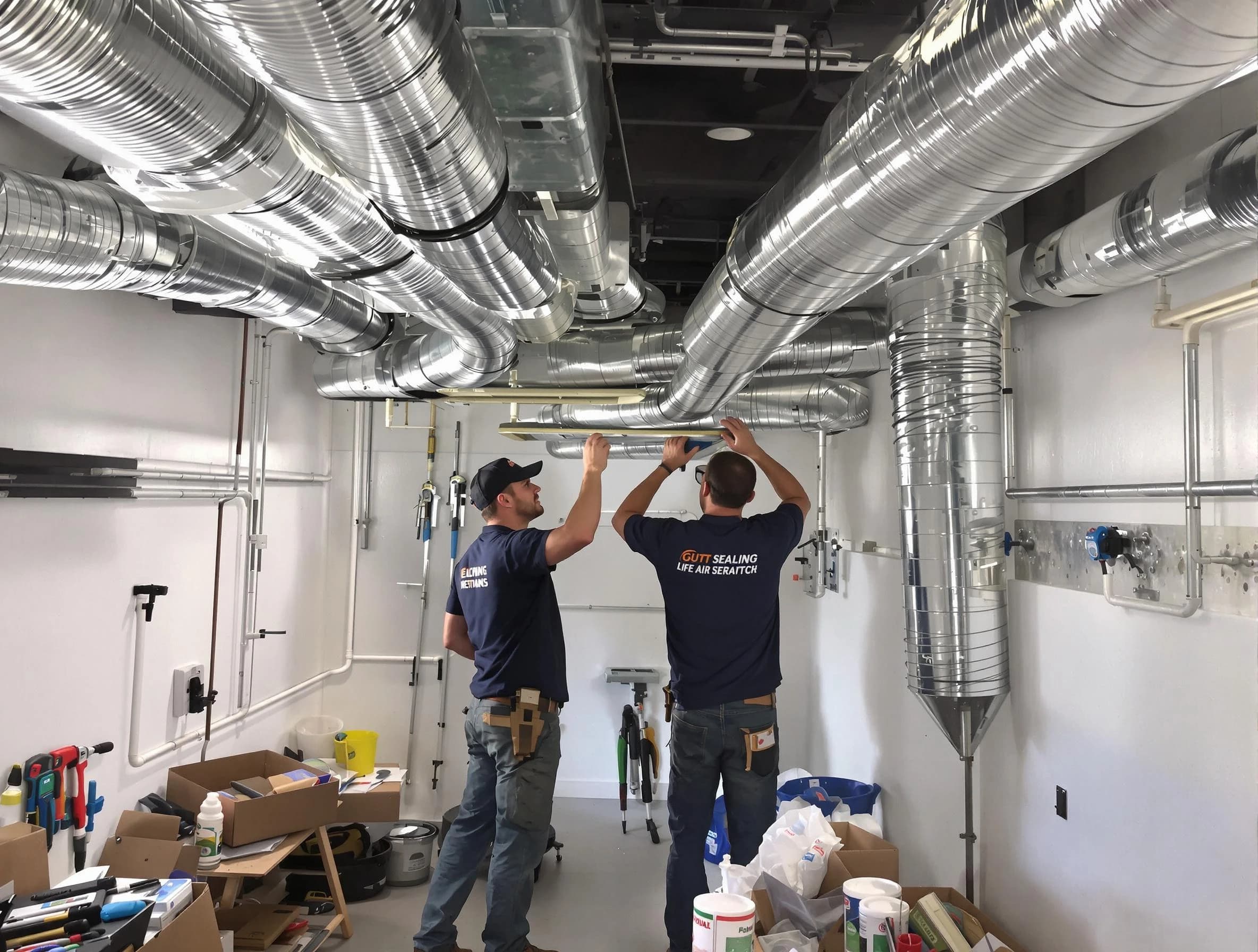 Kearns Air Duct Cleaning technician applying professional duct sealing solutions in Kearns