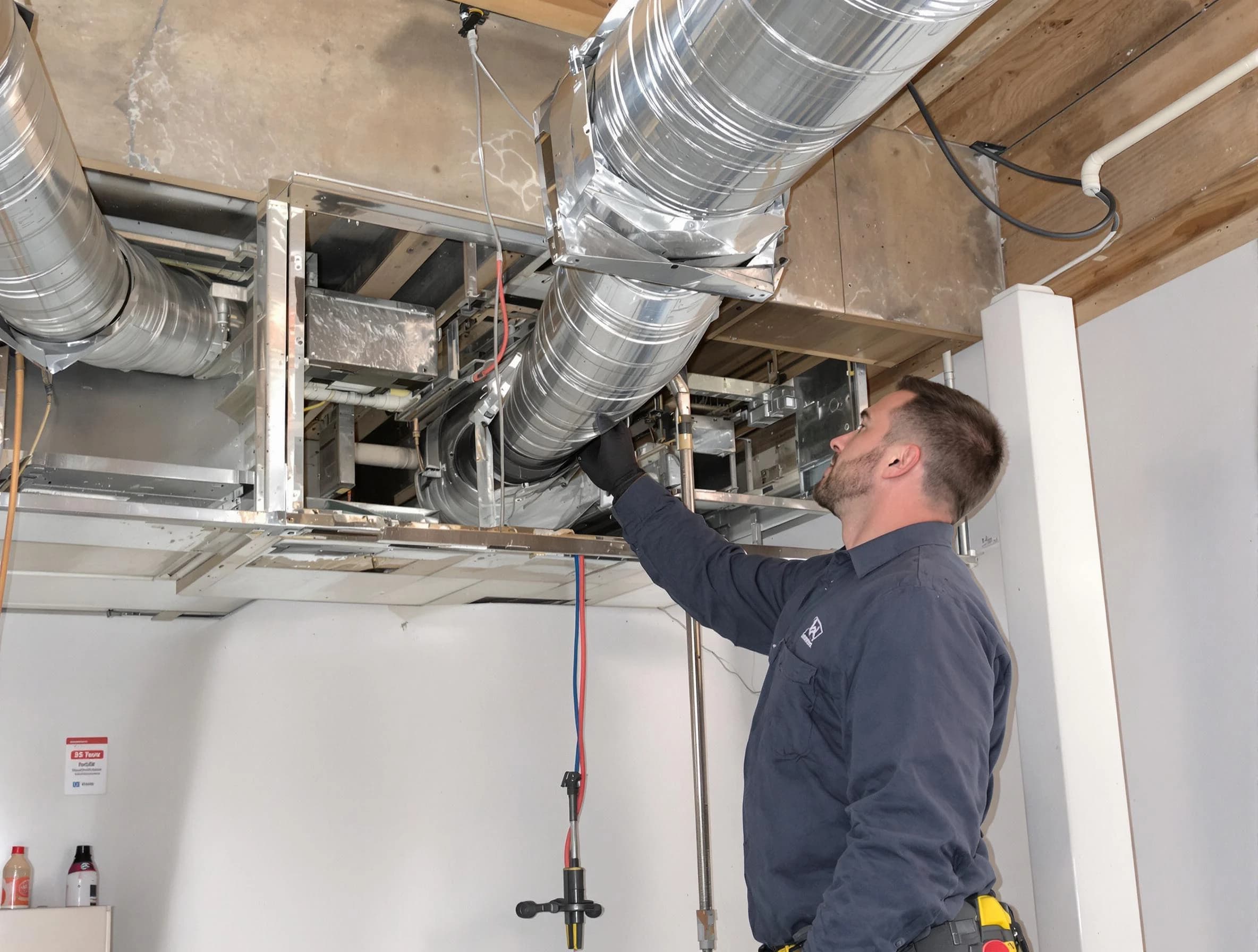 Kearns Air Duct Cleaning technician performing professional air duct repair using specialized tools in Kearns