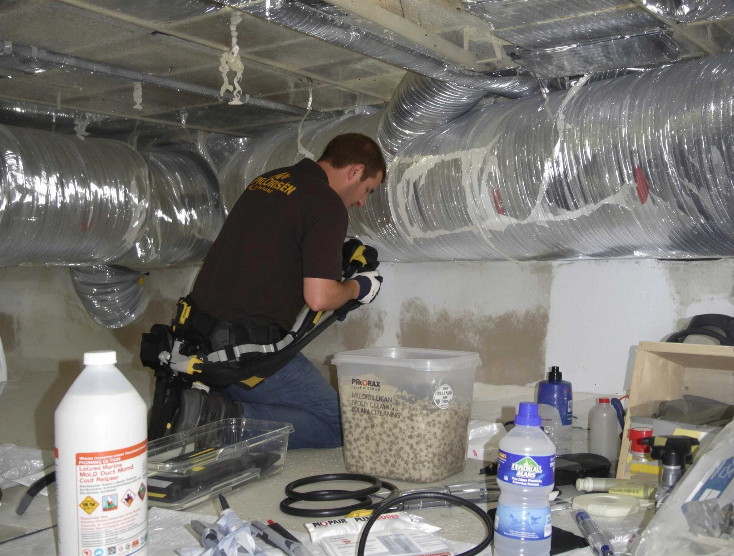 Kearns Air Duct Cleaning specialist performing professional mold removal from air ducts in Kearns