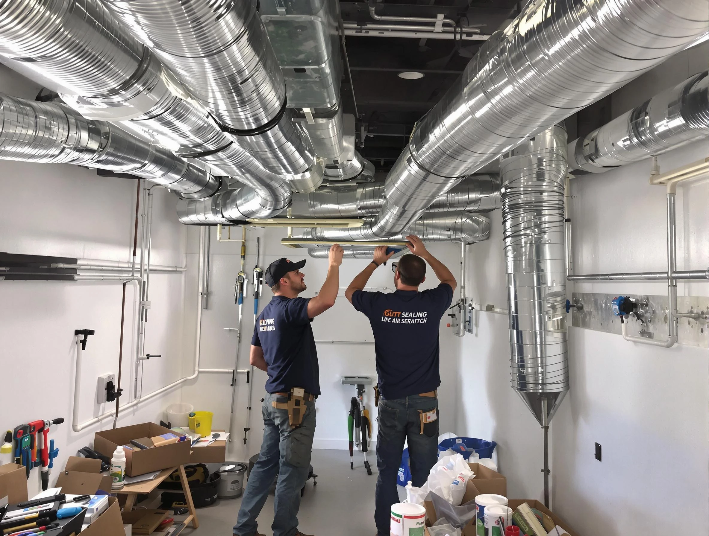 Kearns Air Duct Cleaning technician applying professional duct sealing solutions in Kearns